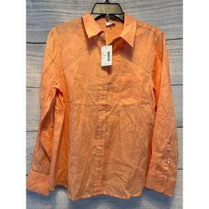 NWT Ecru Womens Long Sleeve Button Down Shirt